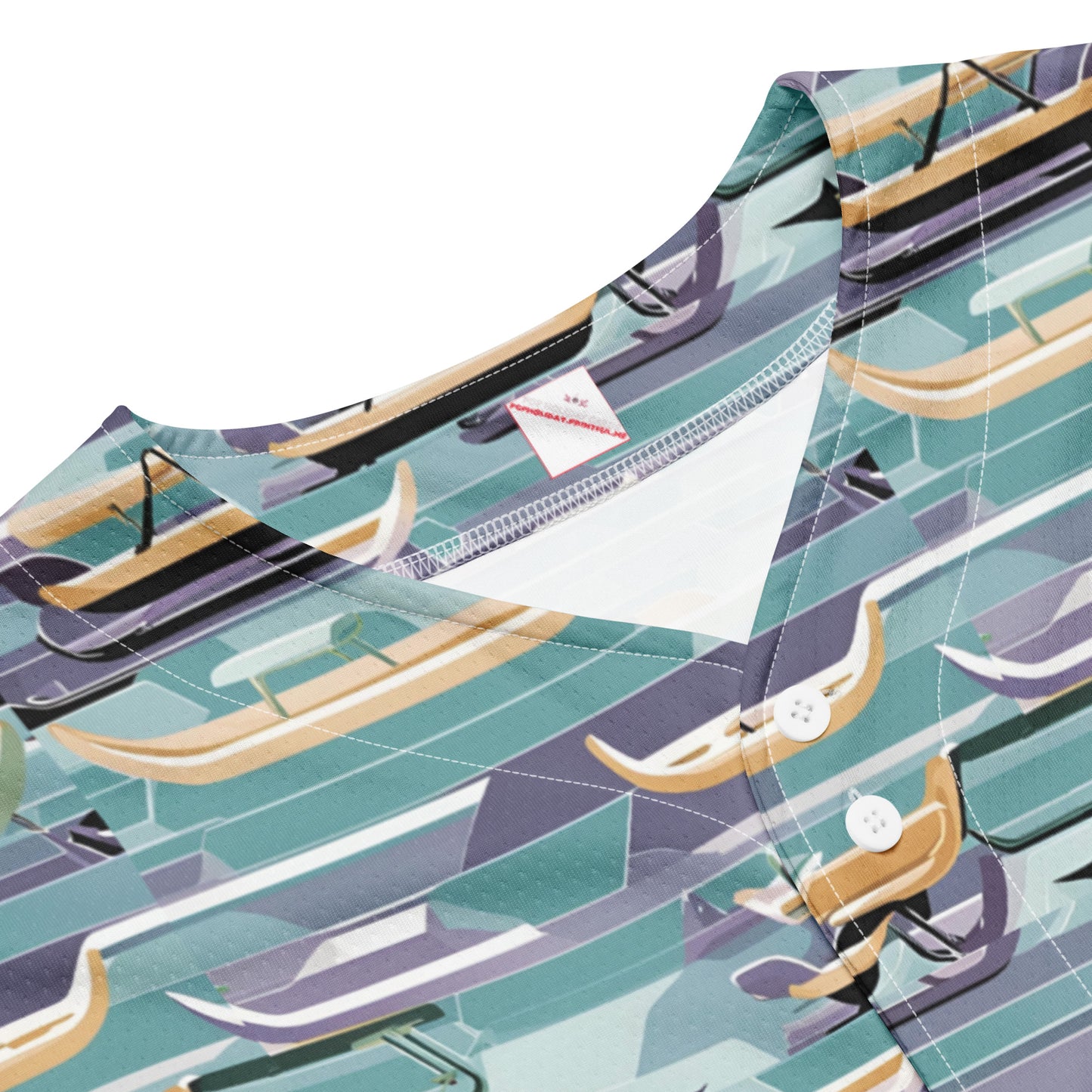 PGP Holiday Sled Scape Unisex Baseball Jersey - Mid-Century Modern Inspired Print | Eco-Friendly & Comfortable