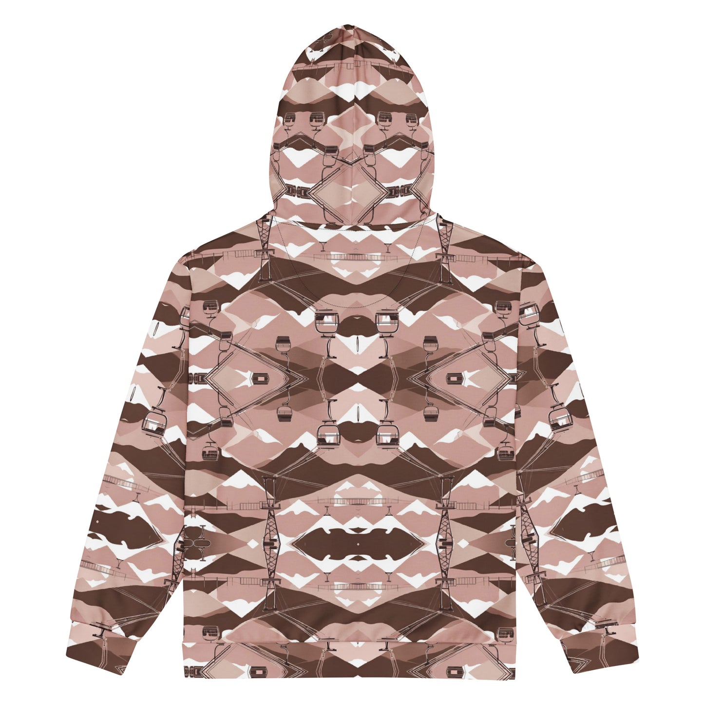 PGP Holiday Ski Lift Unisex Zip Hoodie - Mid-Century Modern Ski Lift Print | Sustainable & Comfortable
