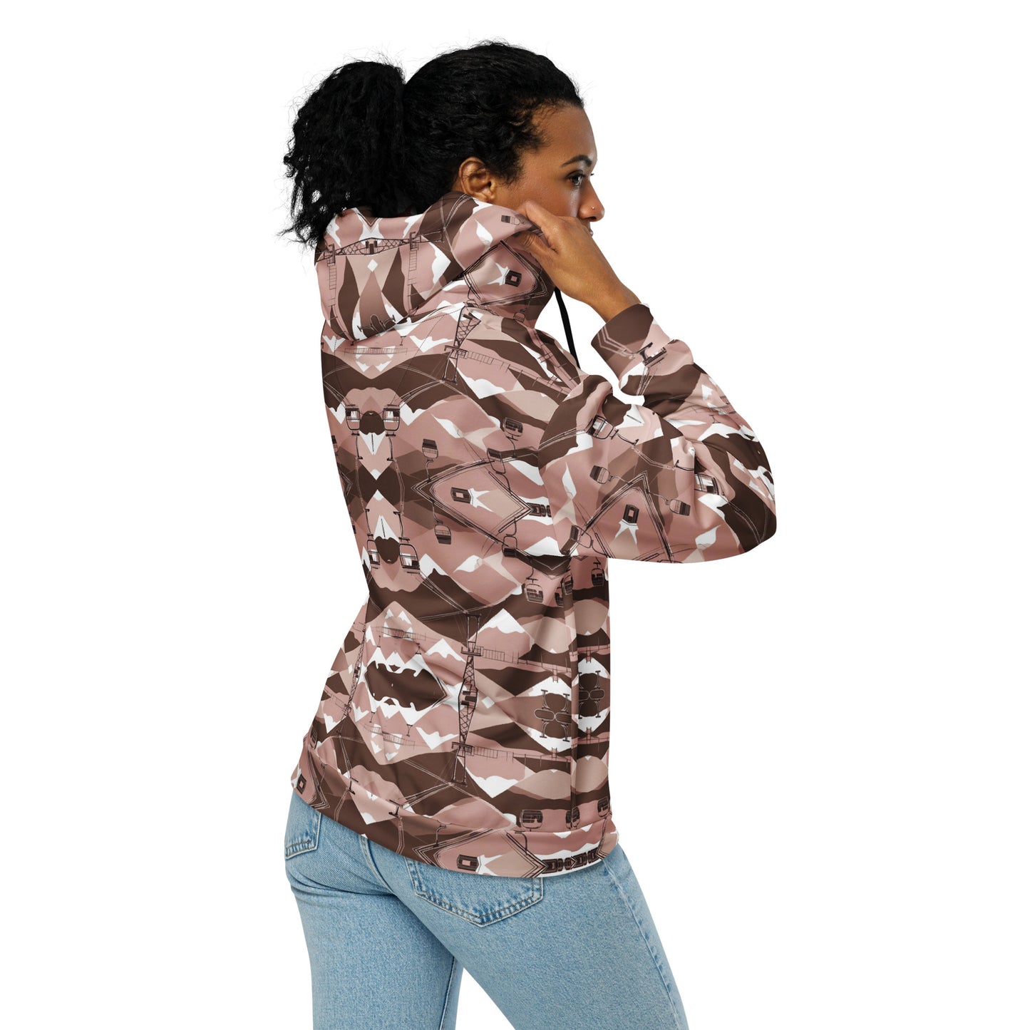 PGP Holiday Ski Lift Unisex Zip Hoodie - Mid-Century Modern Ski Lift Print | Sustainable & Comfortable