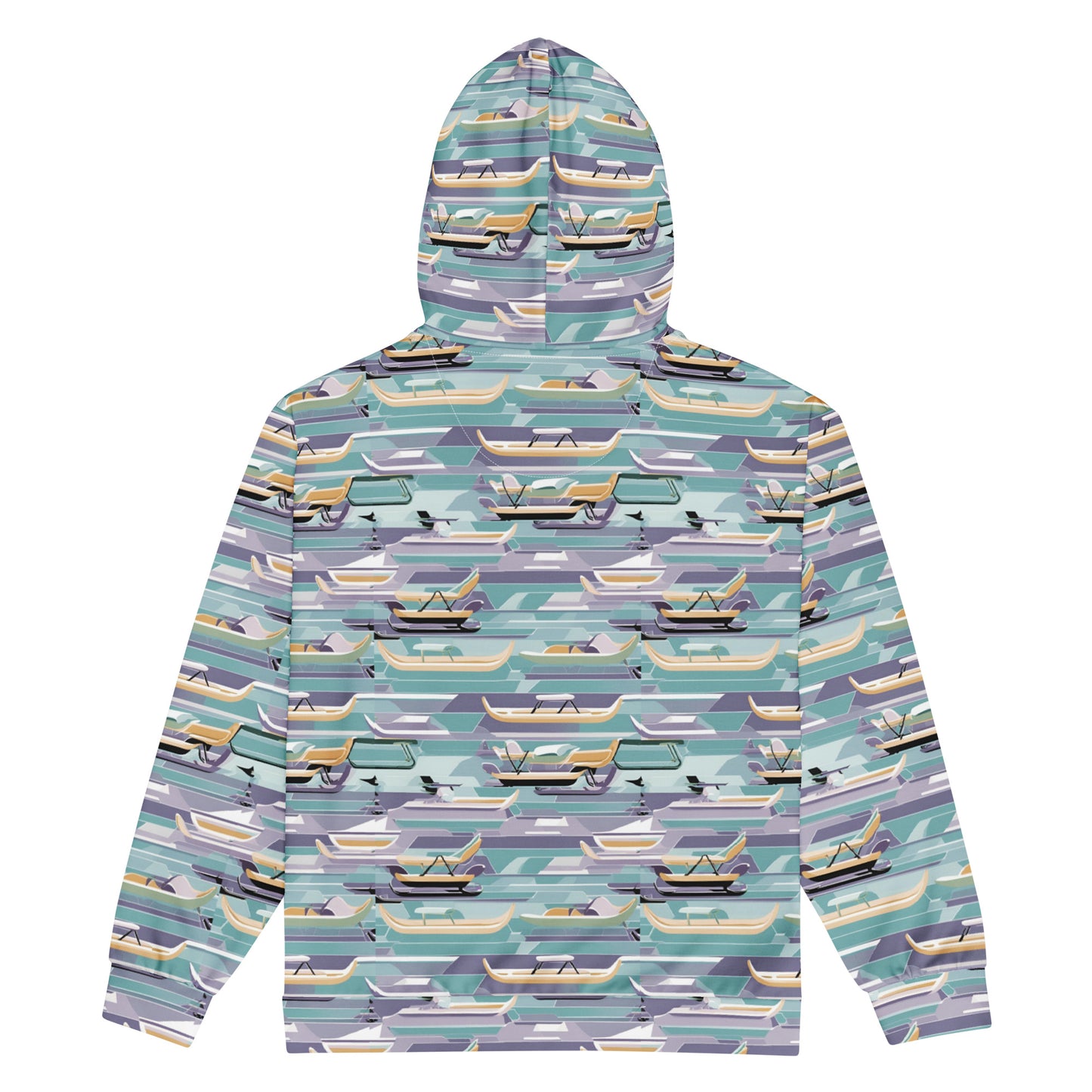 PGP Holiday Sled Scape Unisex Zip Hoodie - Mid-Century Modern Inspired Print | Sustainable & Comfortable