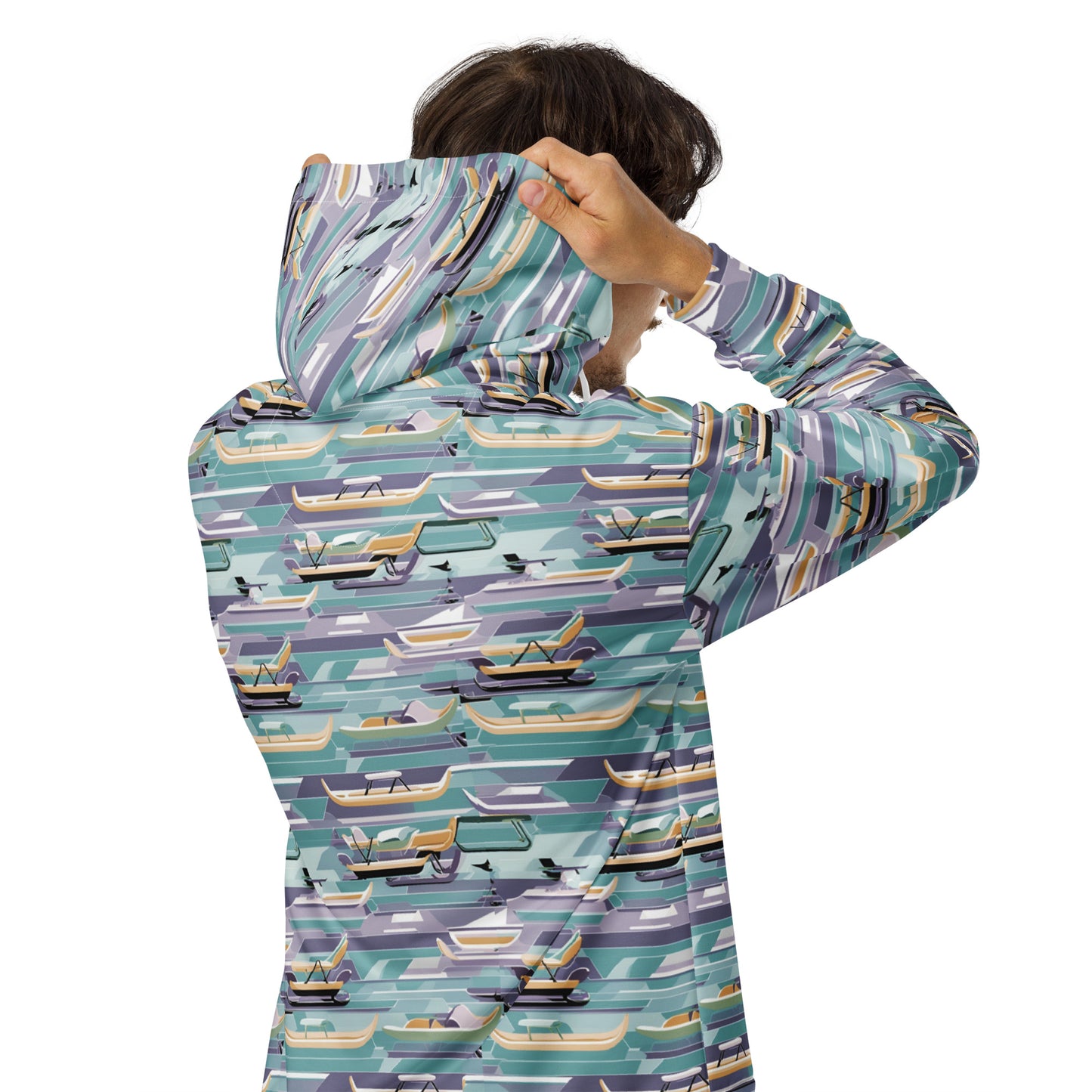 PGP Holiday Sled Scape Unisex Zip Hoodie - Mid-Century Modern Inspired Print | Sustainable & Comfortable