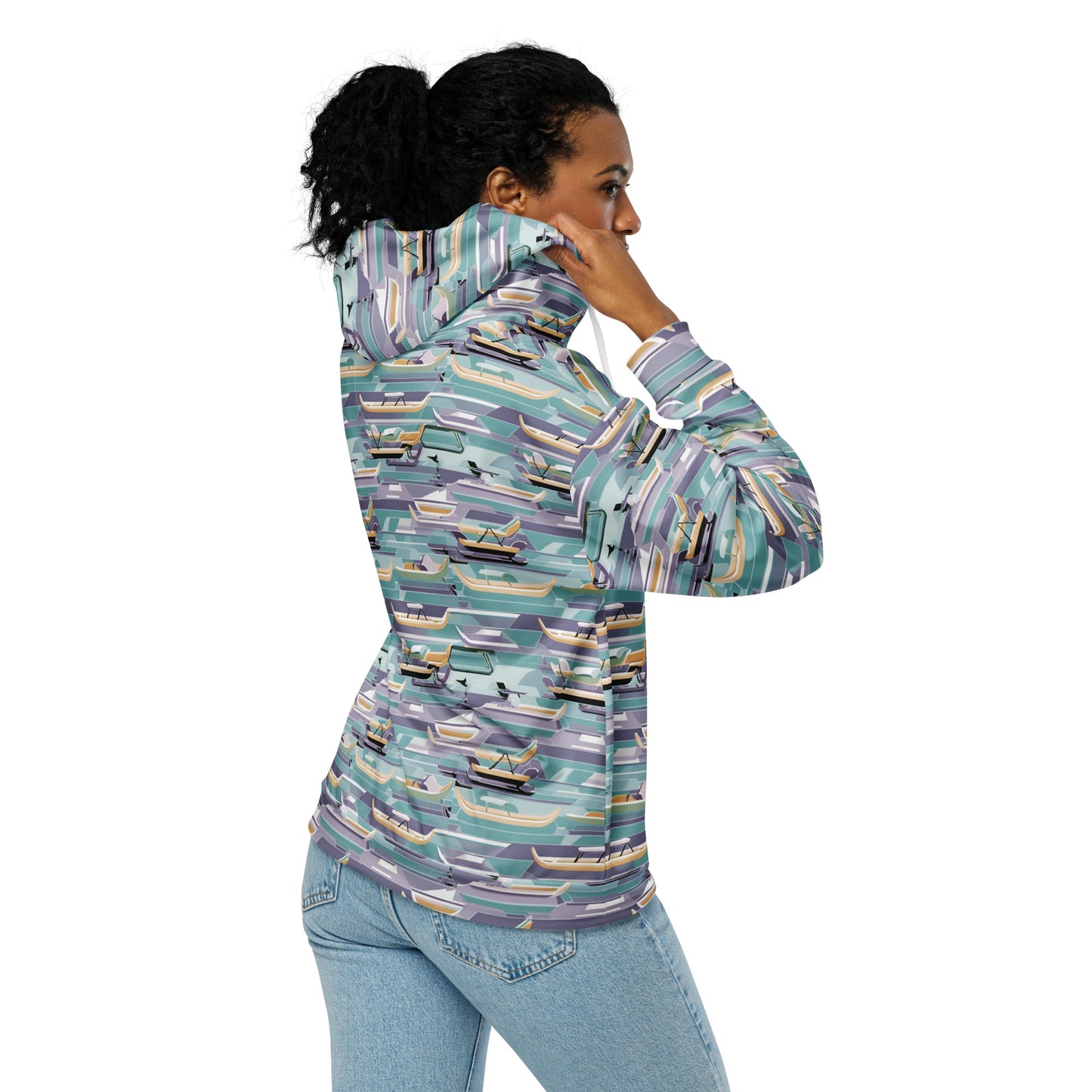 PGP Holiday Sled Scape Unisex Zip Hoodie - Mid-Century Modern Inspired Print | Sustainable & Comfortable