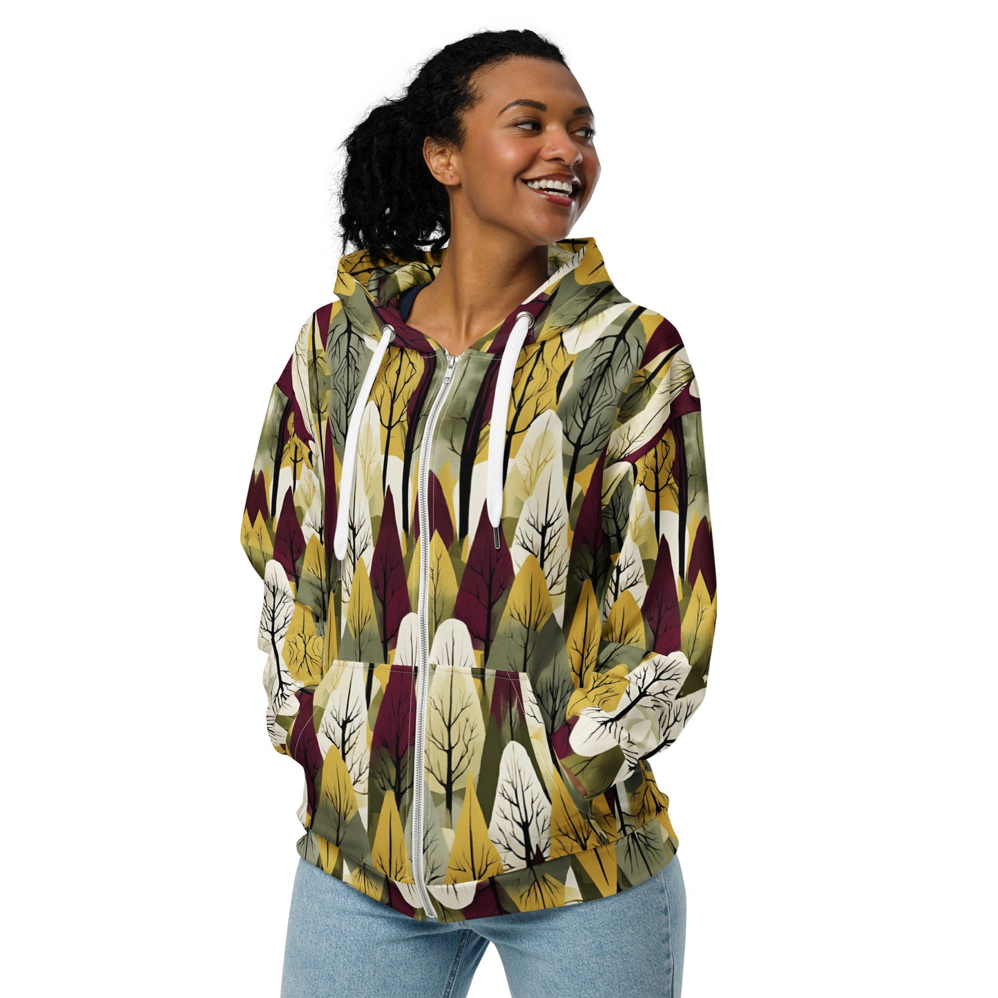 PGP Holiday First Snow Unisex Zip Hoodie - Mid-Century Modern Inspired Print | Sustainable & Comfortable