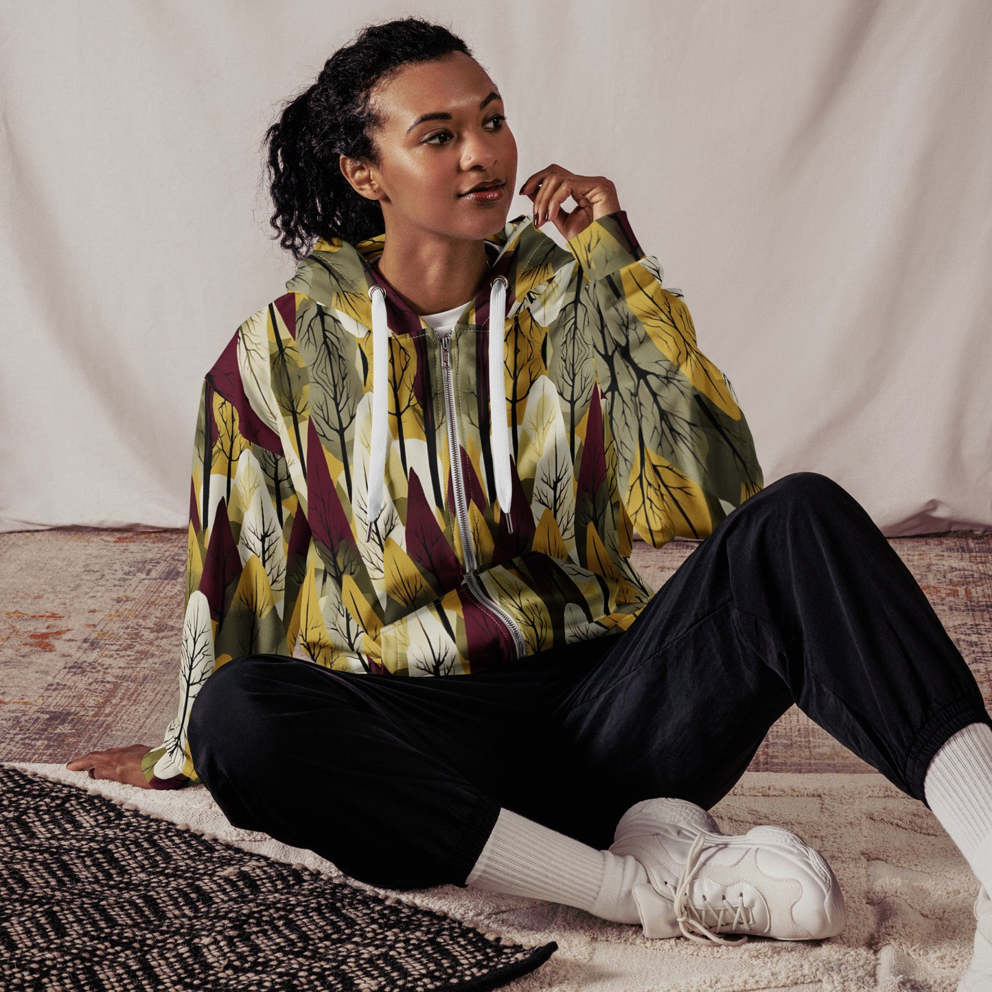 PGP Holiday First Snow Unisex Zip Hoodie - Mid-Century Modern Inspired Print | Sustainable & Comfortable