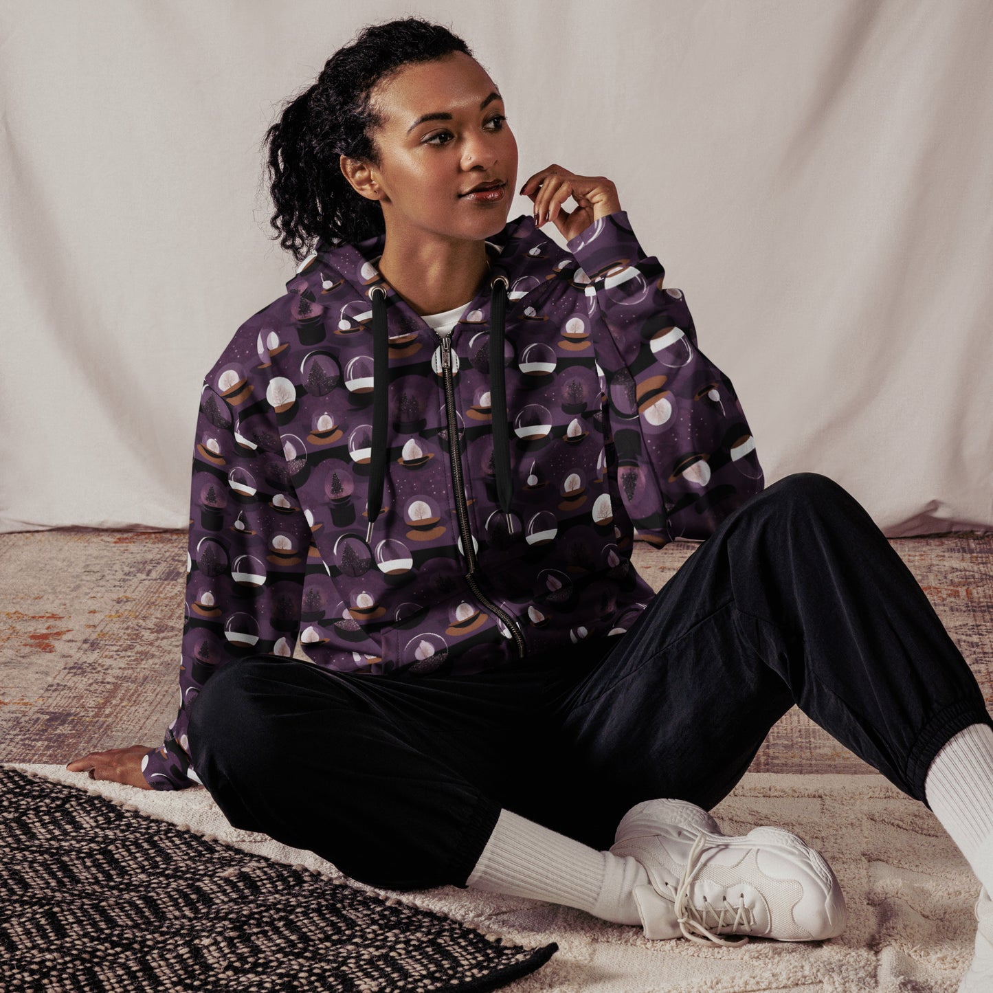 PGP Holiday Twilighted Unisex Zip Hoodie - Mid-Century Modern Inspired Print | Comfortable & Stylish