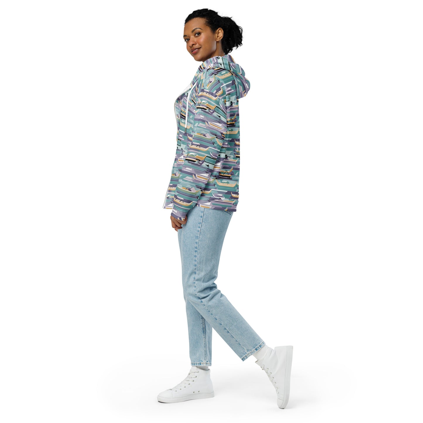 PGP Holiday Sled Scape Unisex Zip Hoodie - Mid-Century Modern Inspired Print | Sustainable & Comfortable