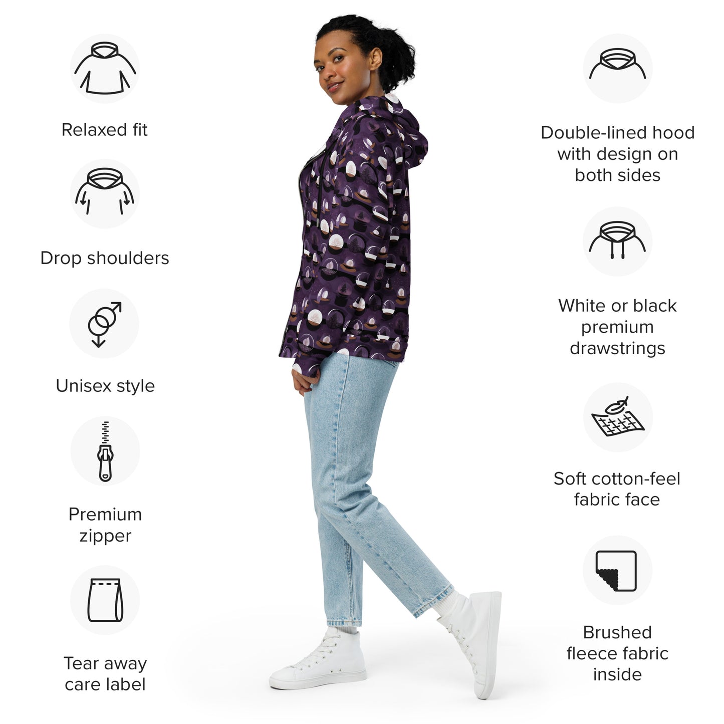 PGP Holiday Twilighted Unisex Zip Hoodie - Mid-Century Modern Inspired Print | Comfortable & Stylish