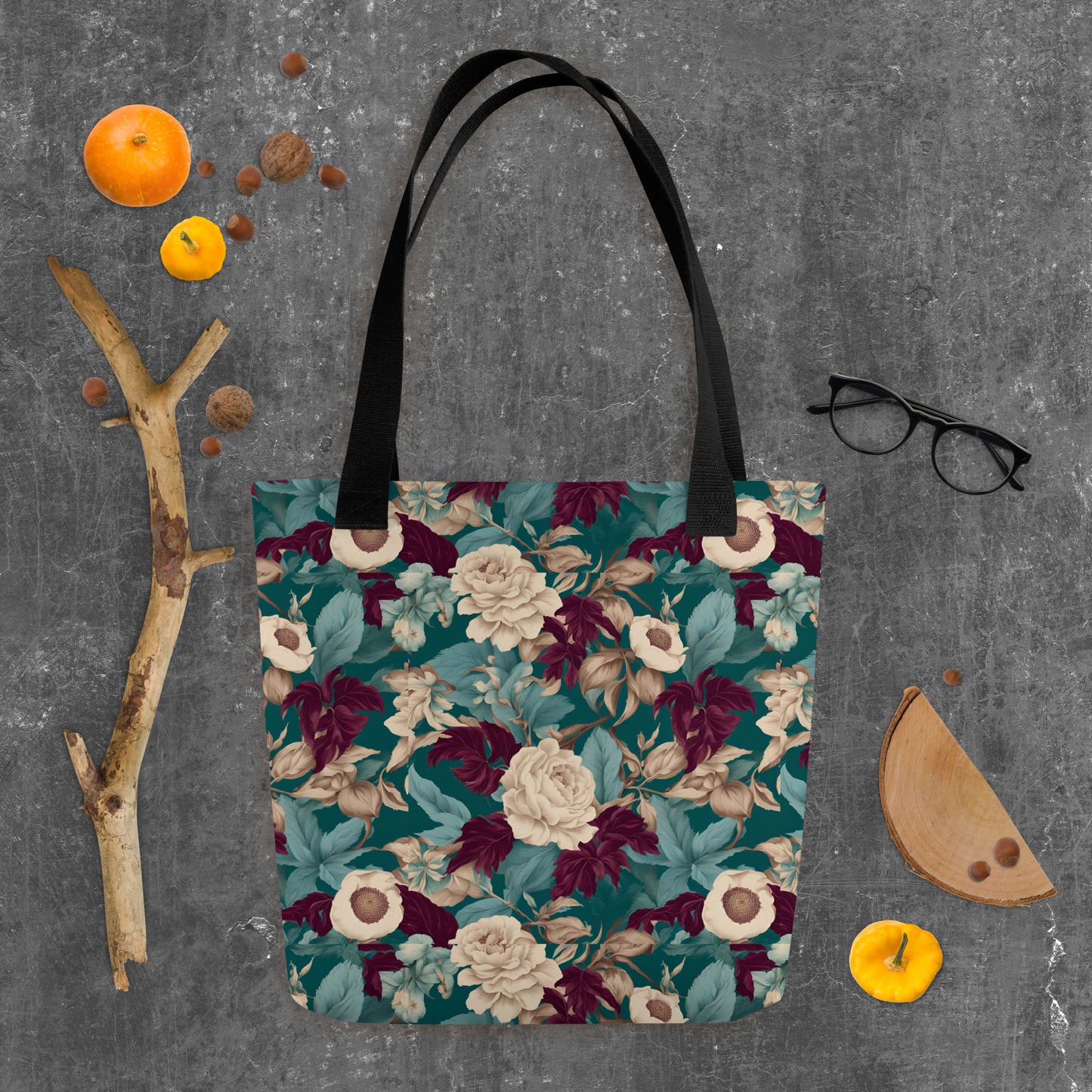 PGP Holiday Snow Caps Botanical Print Tote – Spacious, Trendy, and Versatile