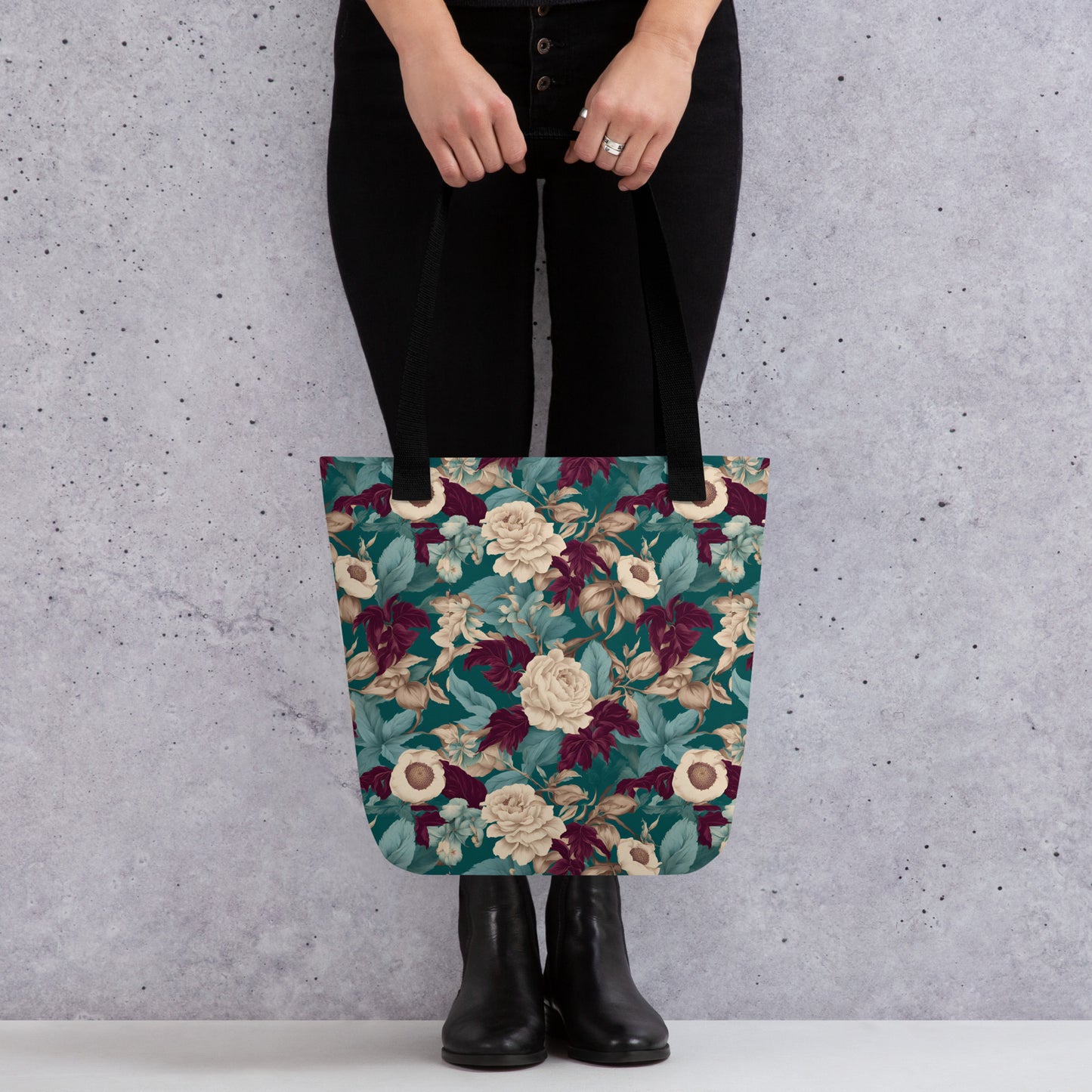 PGP Holiday Snow Caps Botanical Print Tote – Spacious, Trendy, and Versatile