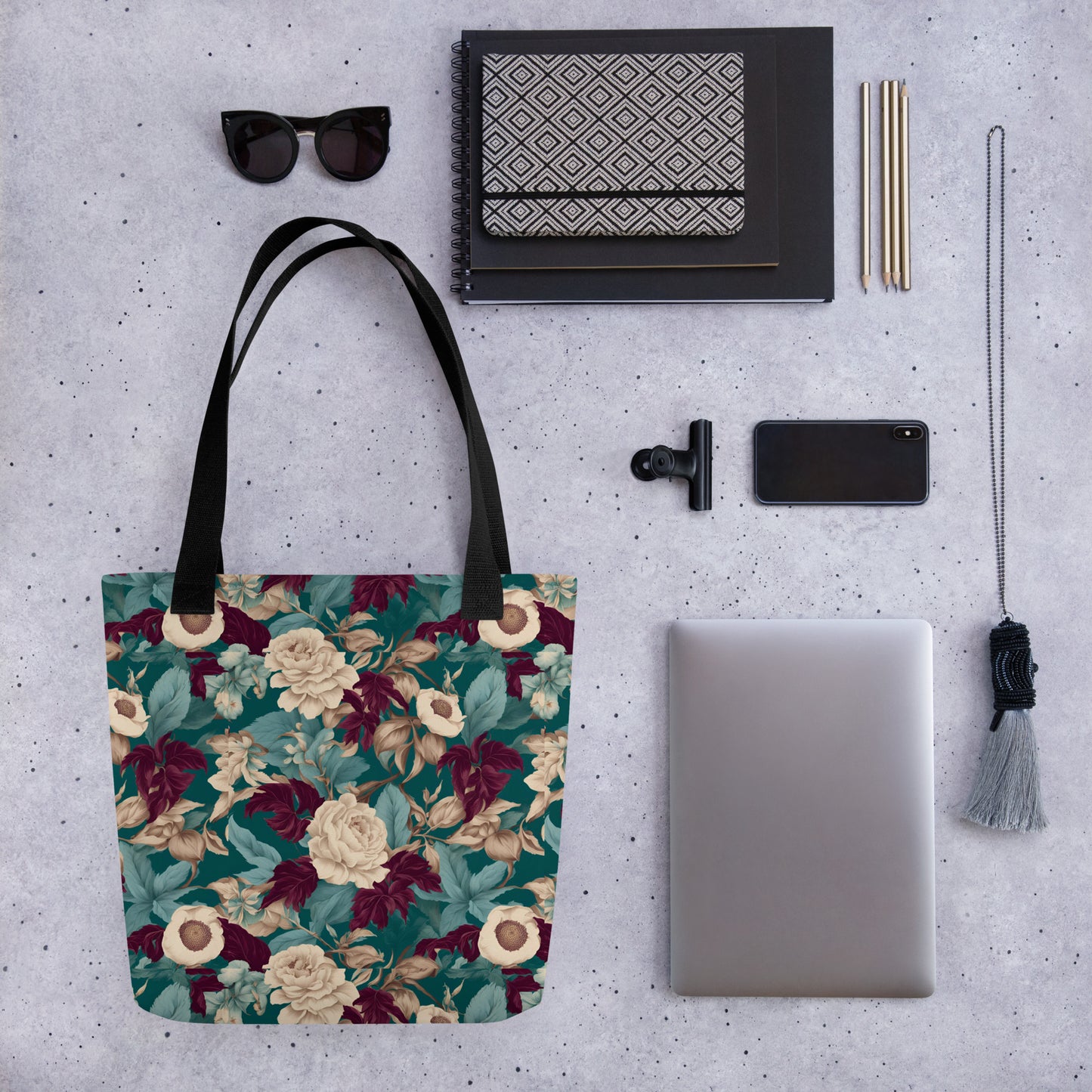 PGP Holiday Snow Caps Botanical Print Tote – Spacious, Trendy, and Versatile