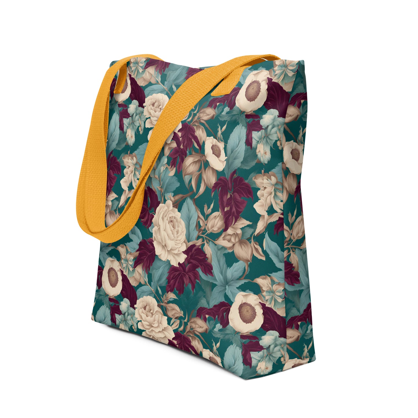 PGP Holiday Snow Caps Botanical Print Tote – Spacious, Trendy, and Versatile