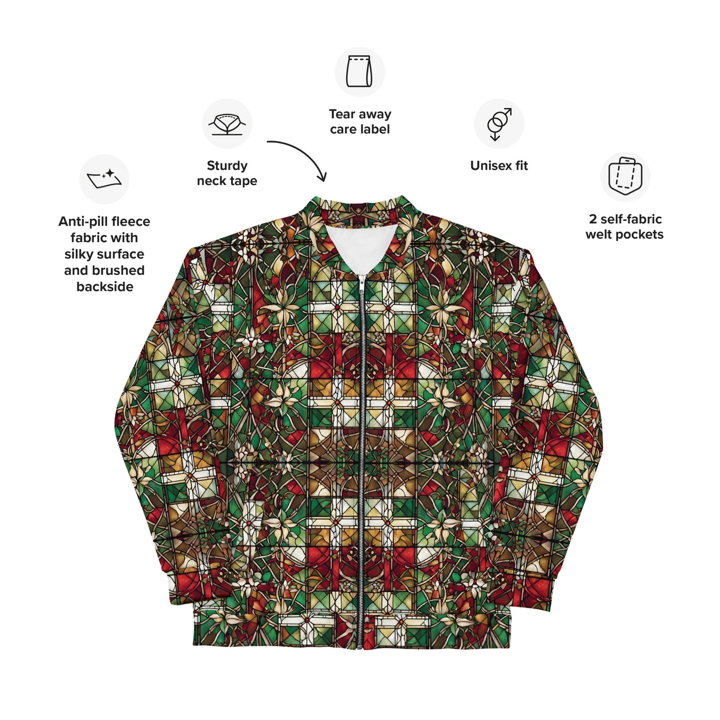 PGP Holiday Red & Green Highlands Unisex Bomber Jacket – Festive Style & Comfort