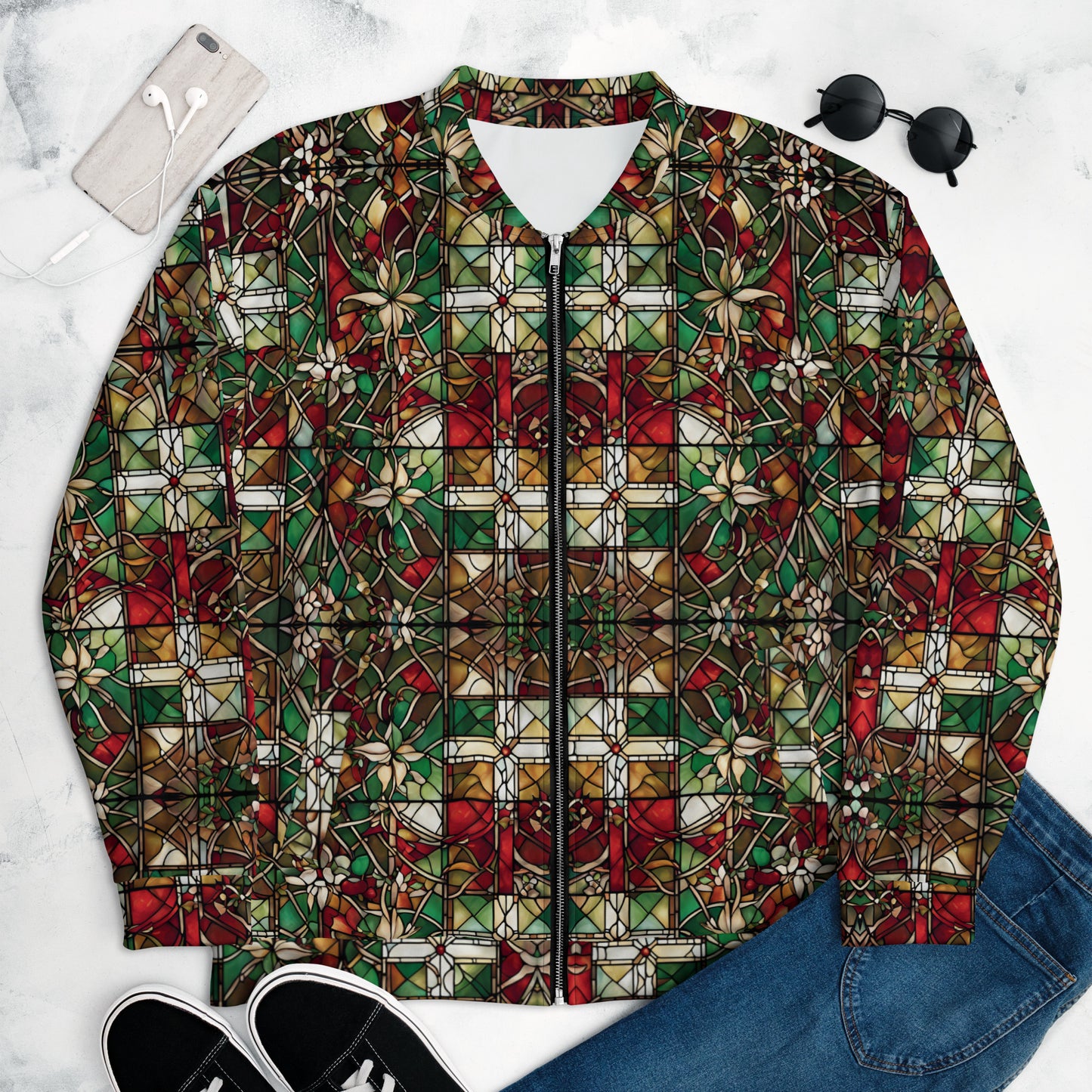 PGP Holiday Red & Green Highlands Unisex Bomber Jacket – Festive Style & Comfort