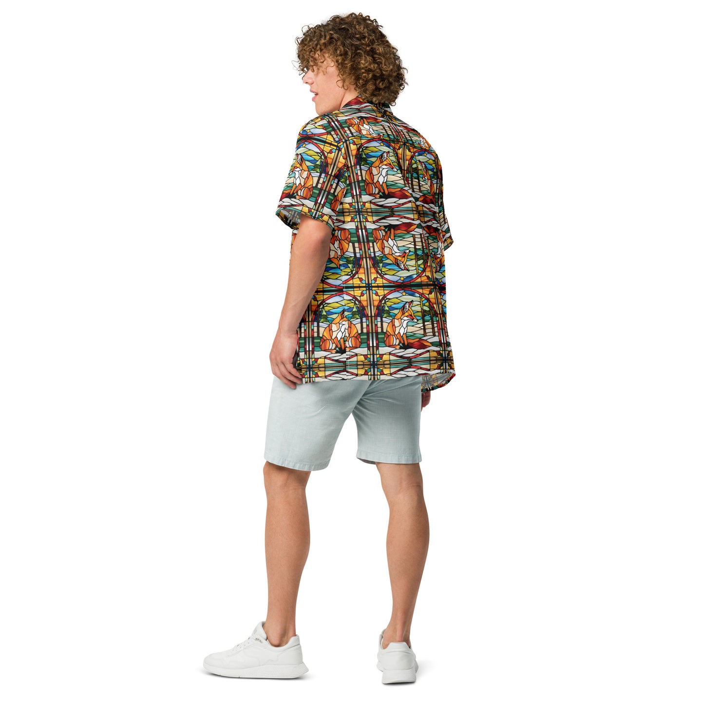 PGP Holiday Fox Charm Unisex Button Shirt – Perfect for Layered Winter Looks