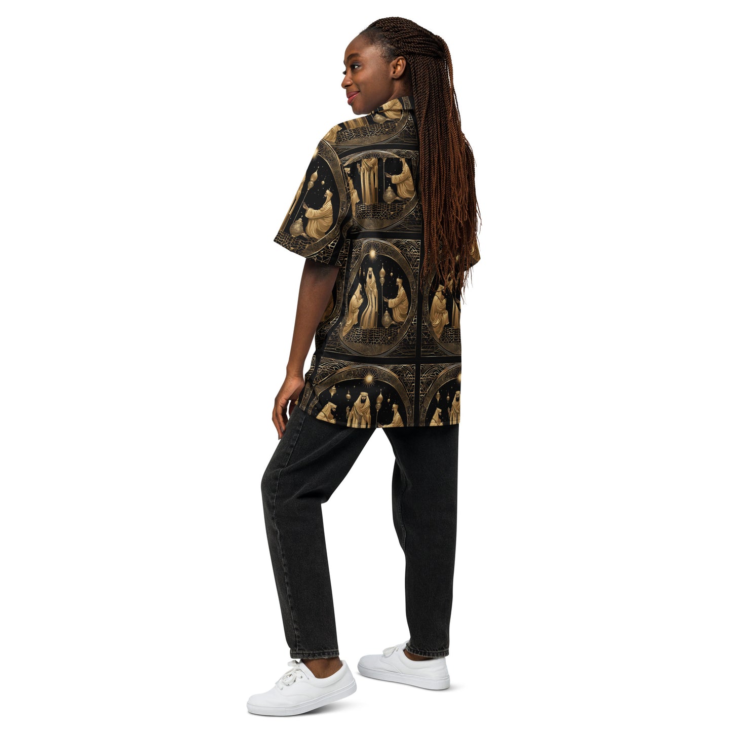 PGP Holiday Felis Día de Reyes Unisex Button Shirt – Lightweight, Moisture-Wicking, Perfect for the Dancefloor