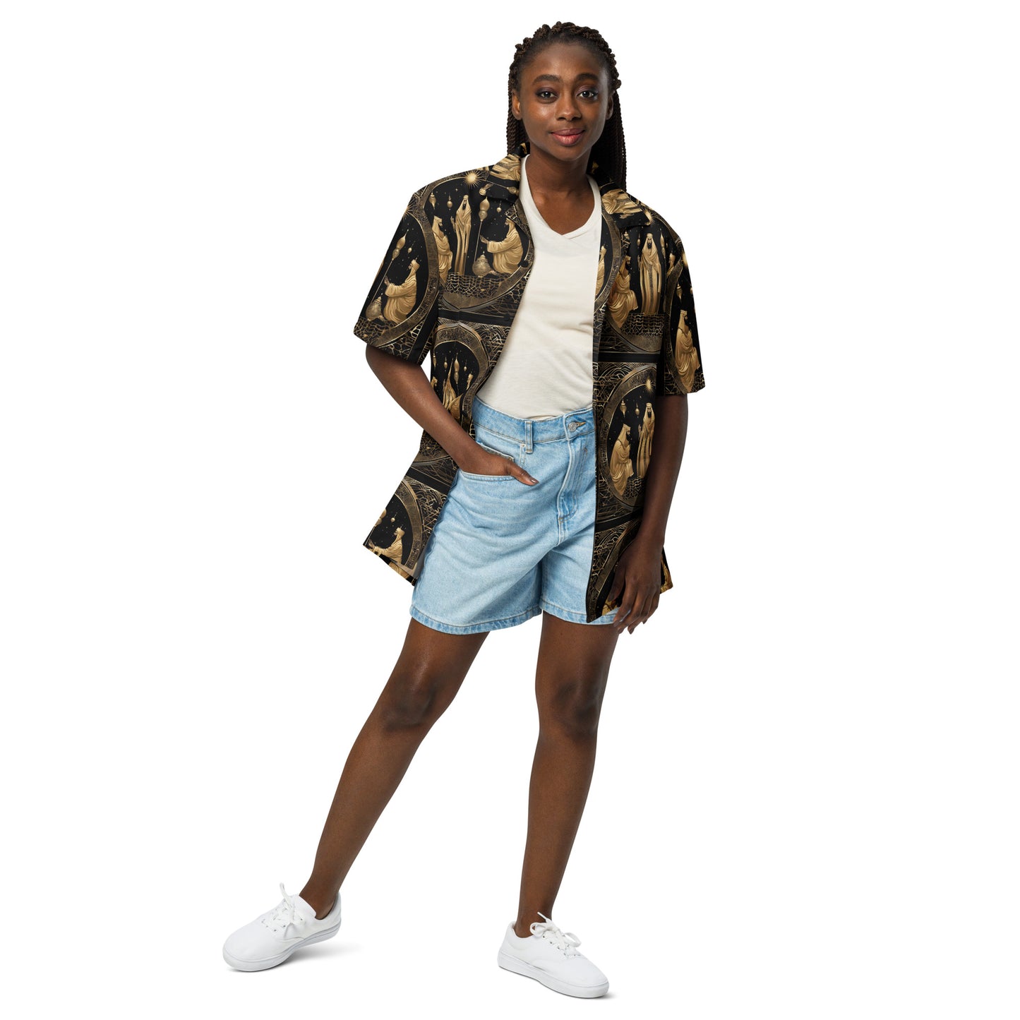 PGP Holiday Felis Día de Reyes Unisex Button Shirt – Lightweight, Moisture-Wicking, Perfect for the Dancefloor