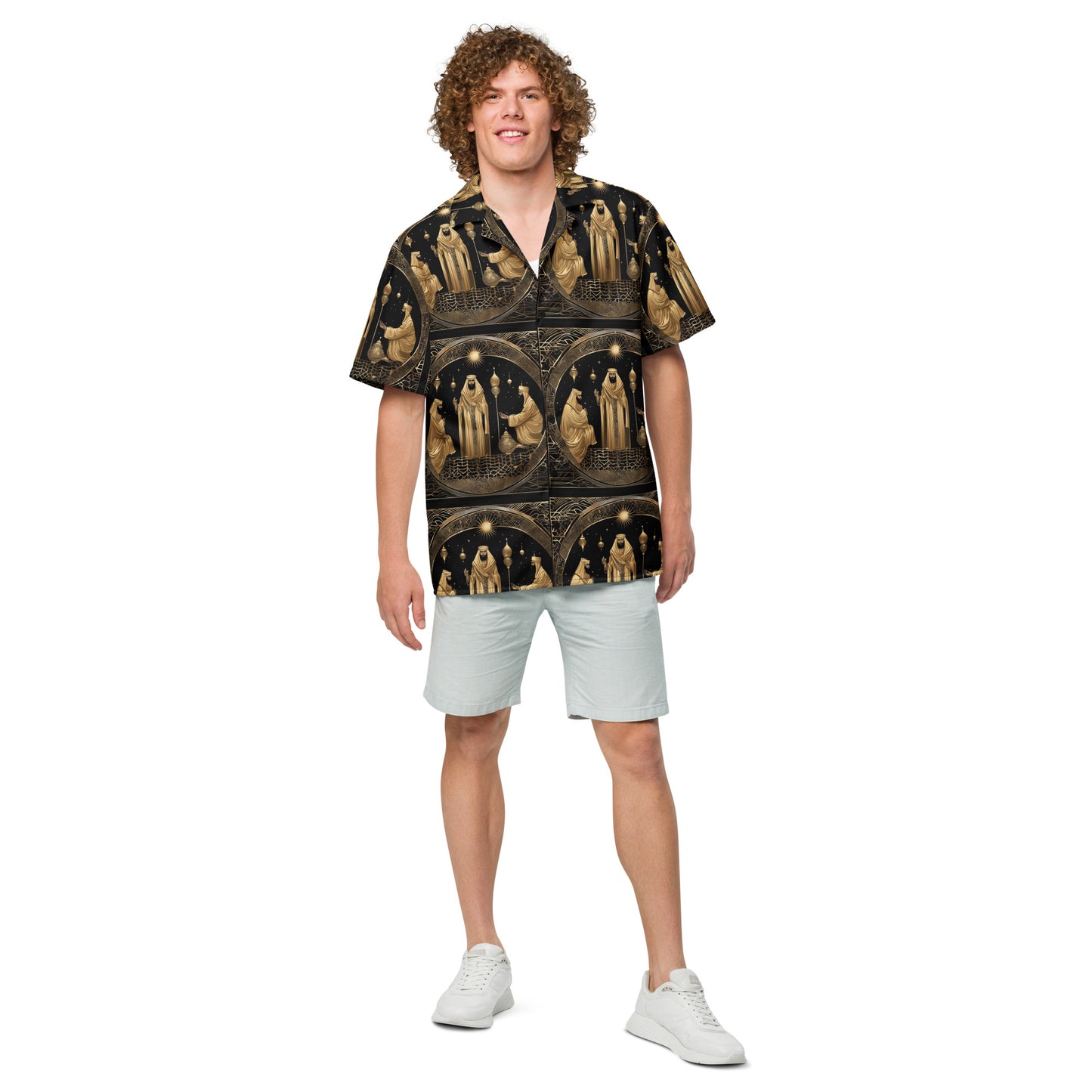 PGP Holiday Felis Día de Reyes Unisex Button Shirt – Lightweight, Moisture-Wicking, Perfect for the Dancefloor