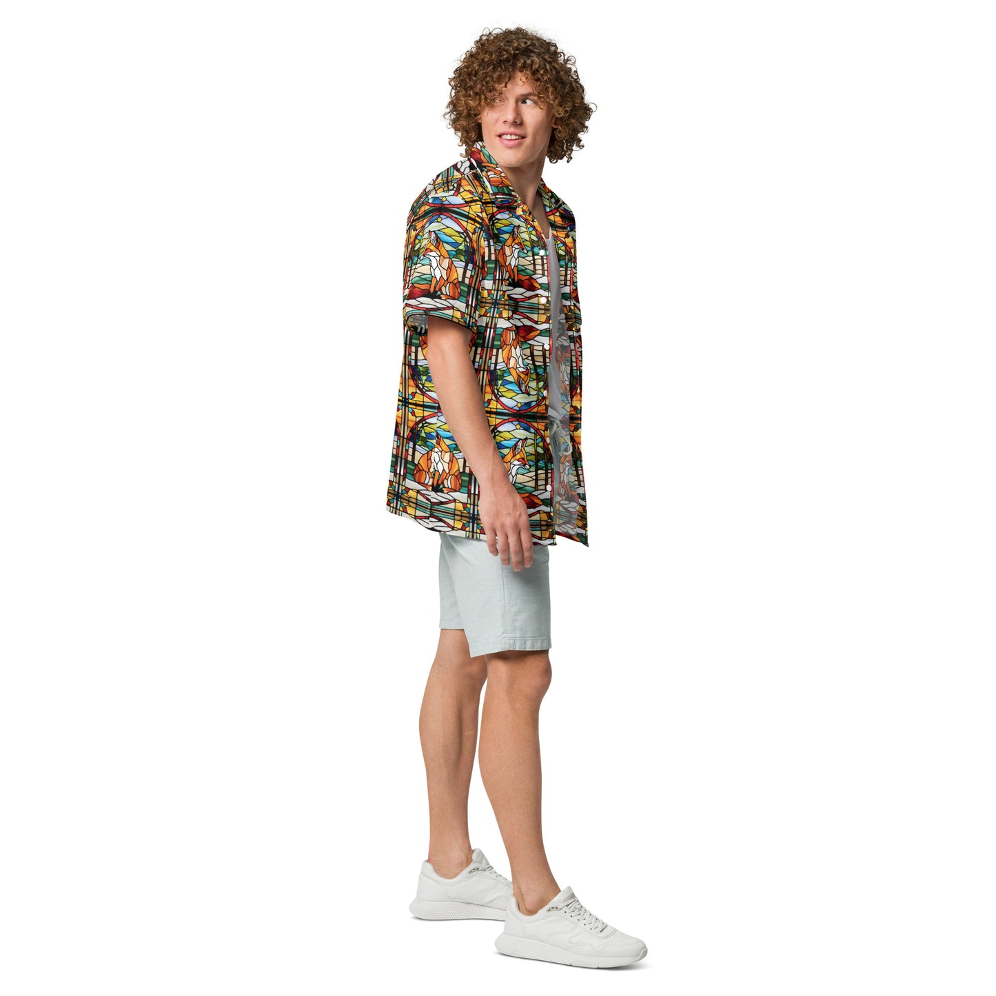 PGP Holiday Fox Charm Unisex Button Shirt – Perfect for Layered Winter Looks