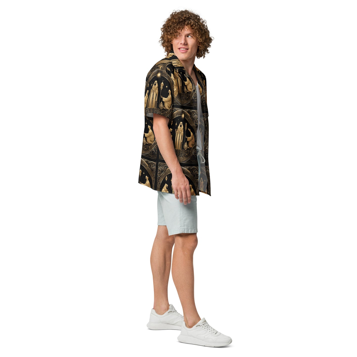PGP Holiday Felis Día de Reyes Unisex Button Shirt – Lightweight, Moisture-Wicking, Perfect for the Dancefloor