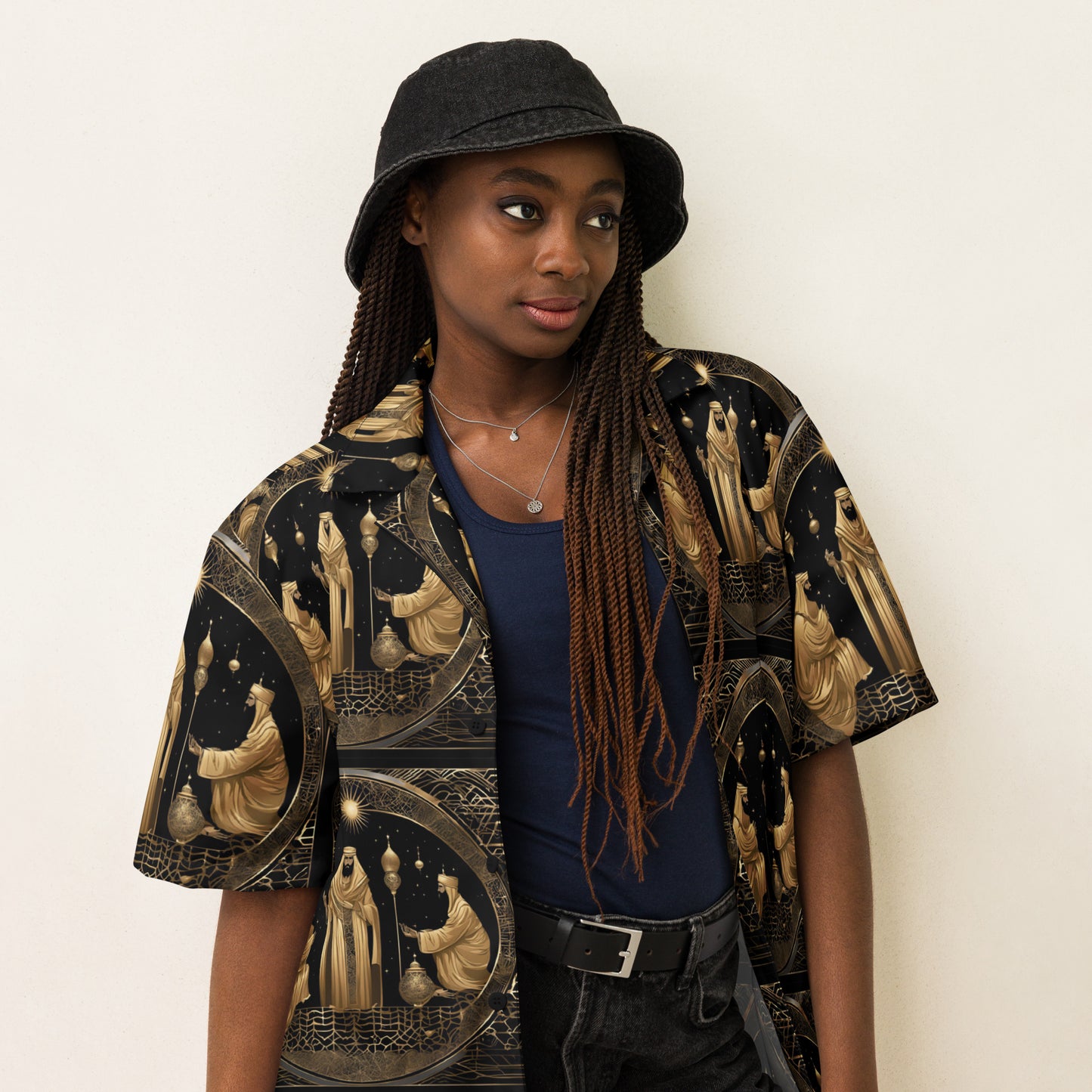 PGP Holiday Felis Día de Reyes Unisex Button Shirt – Lightweight, Moisture-Wicking, Perfect for the Dancefloor