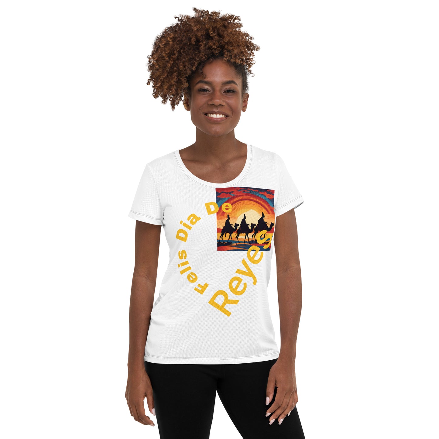 PGP Holiday Felis Día de Reyes Women's Athletic T-Shirt – Eco-Friendly Fun Fashion