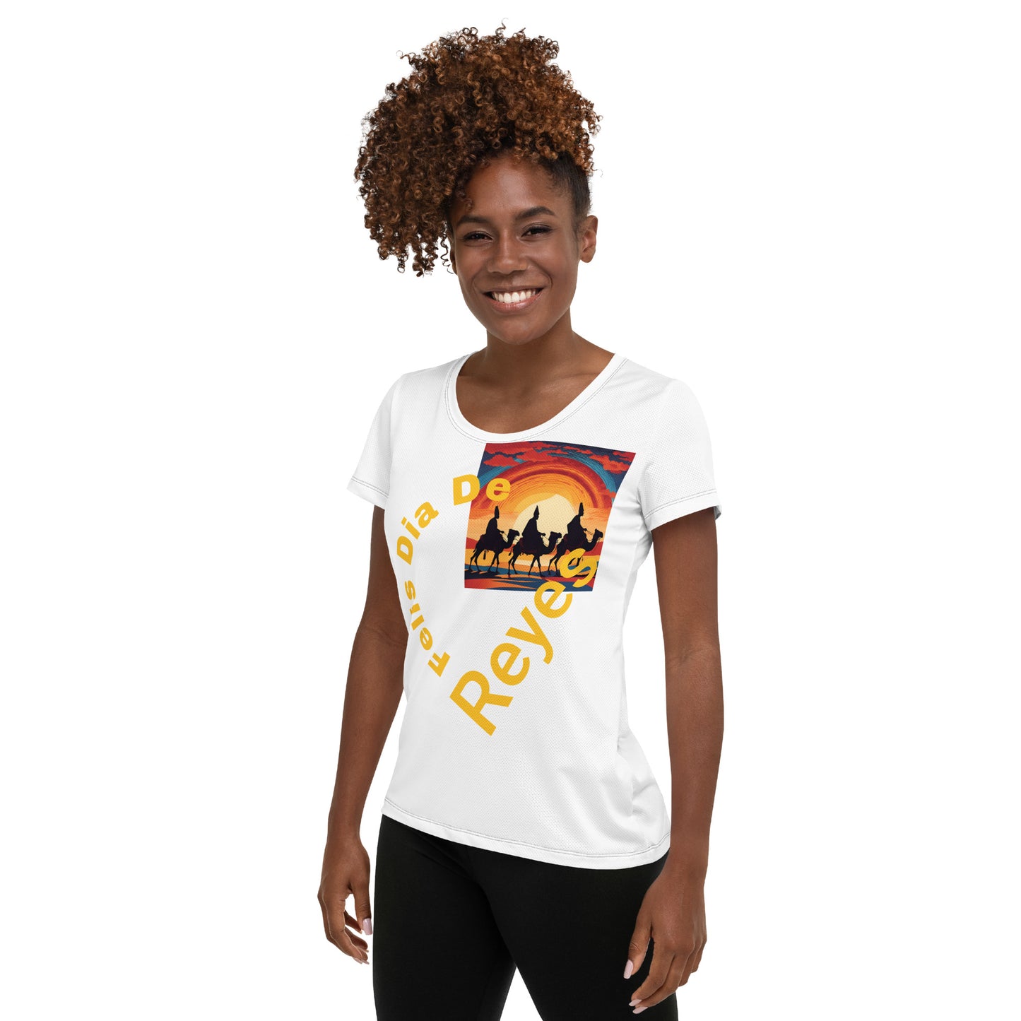 PGP Holiday Felis Día de Reyes Women's Athletic T-Shirt – Eco-Friendly Fun Fashion