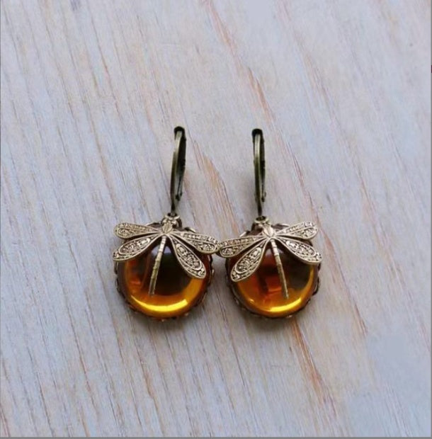 Fairycore Small Dragonfly Pattern Earrings