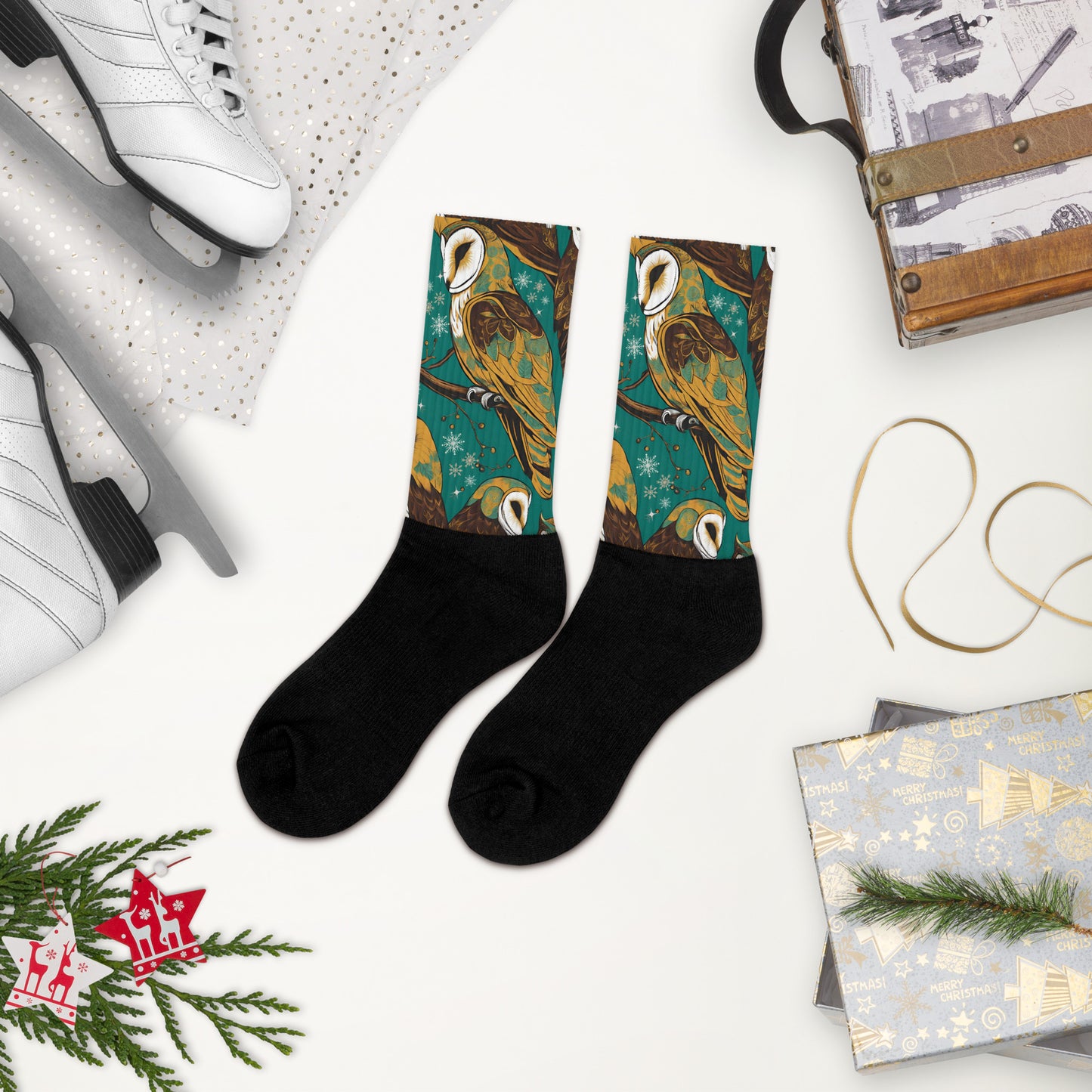 PGP Holiday Socks - Frozen Serenade Print | Cozy Comfort & Winter Elegance