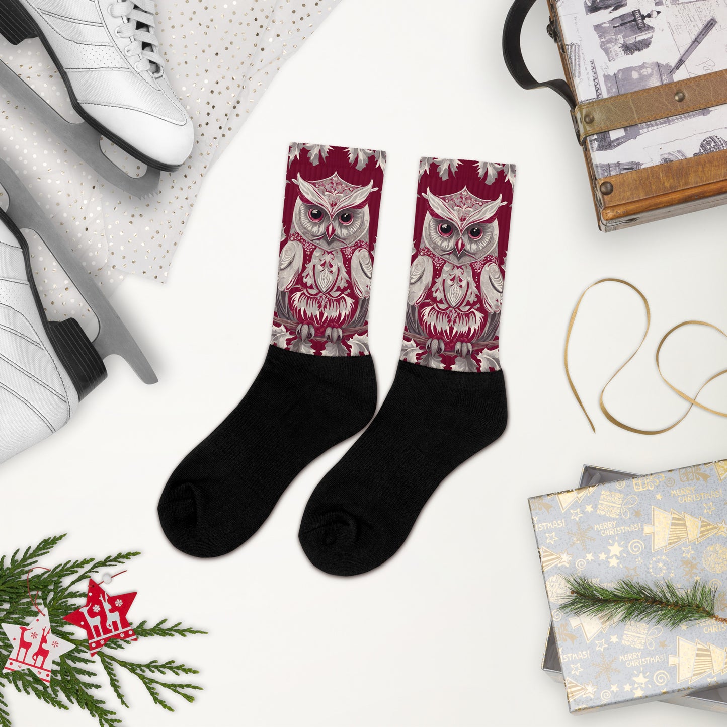 PGP Holiday Socks - Whispers in the Snow Print | Cushioned Comfort & Bold Design