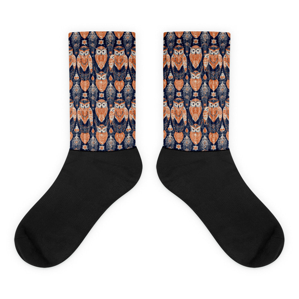 PGP Holiday Socks - Ivory Embers Print | Cushioned Comfort & Elegant Style