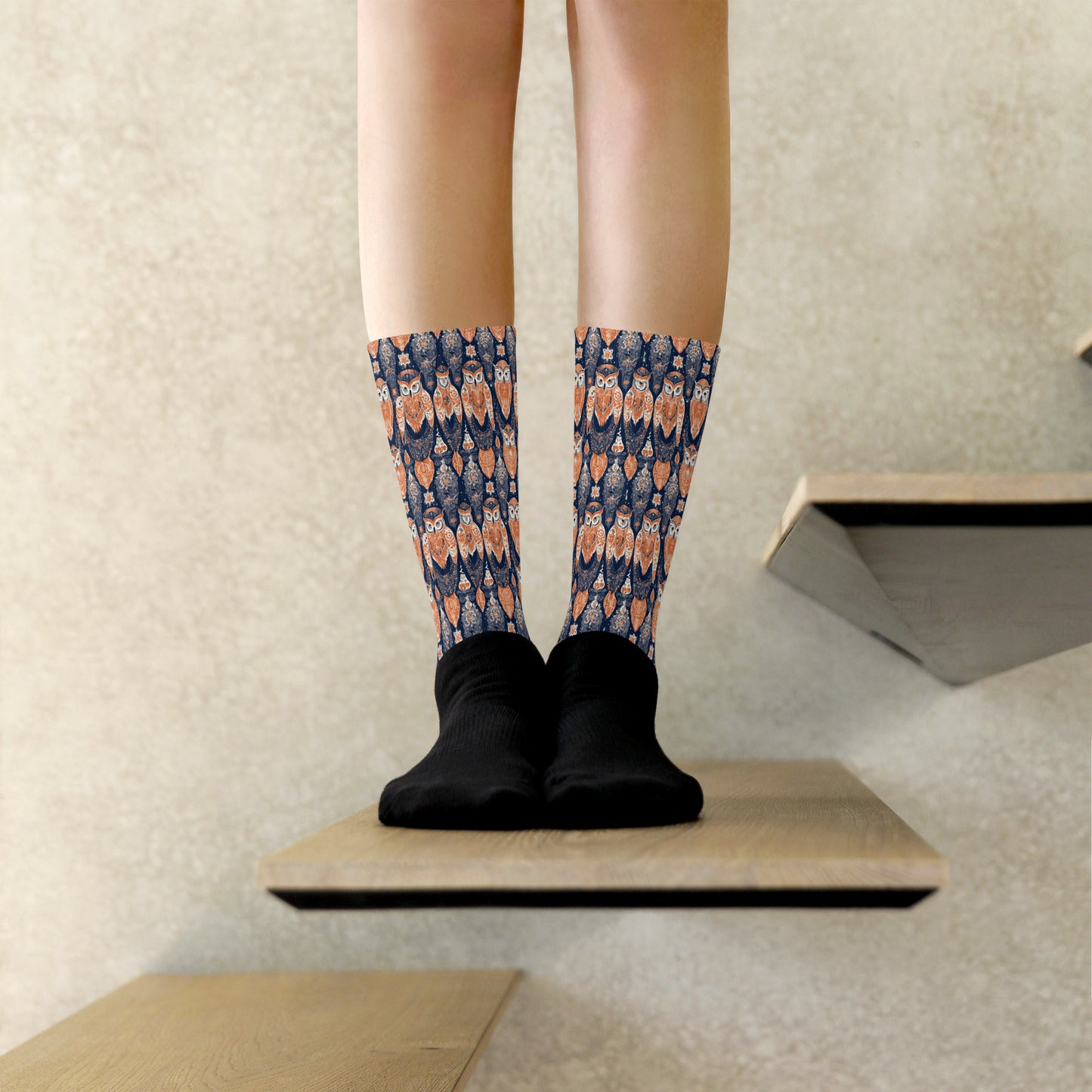PGP Holiday Socks - Ivory Embers Print | Cushioned Comfort & Elegant Style