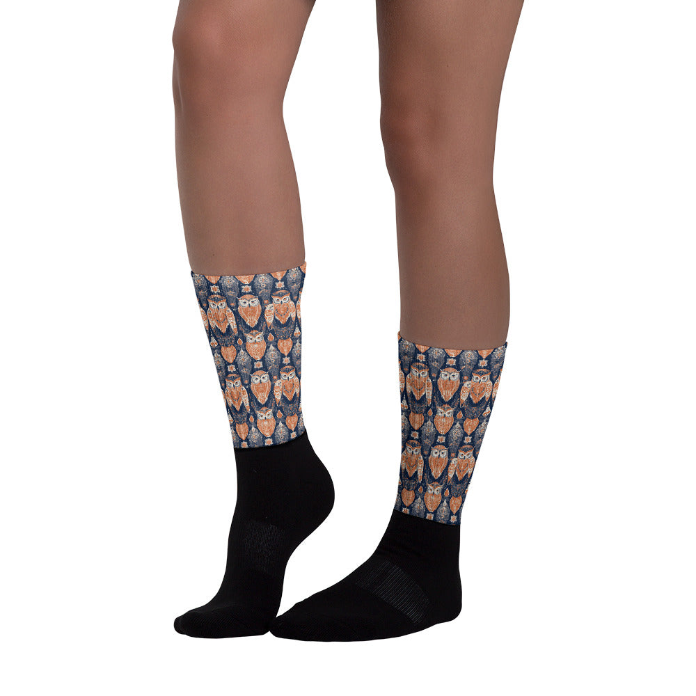 PGP Holiday Socks - Ivory Embers Print | Cushioned Comfort & Elegant Style