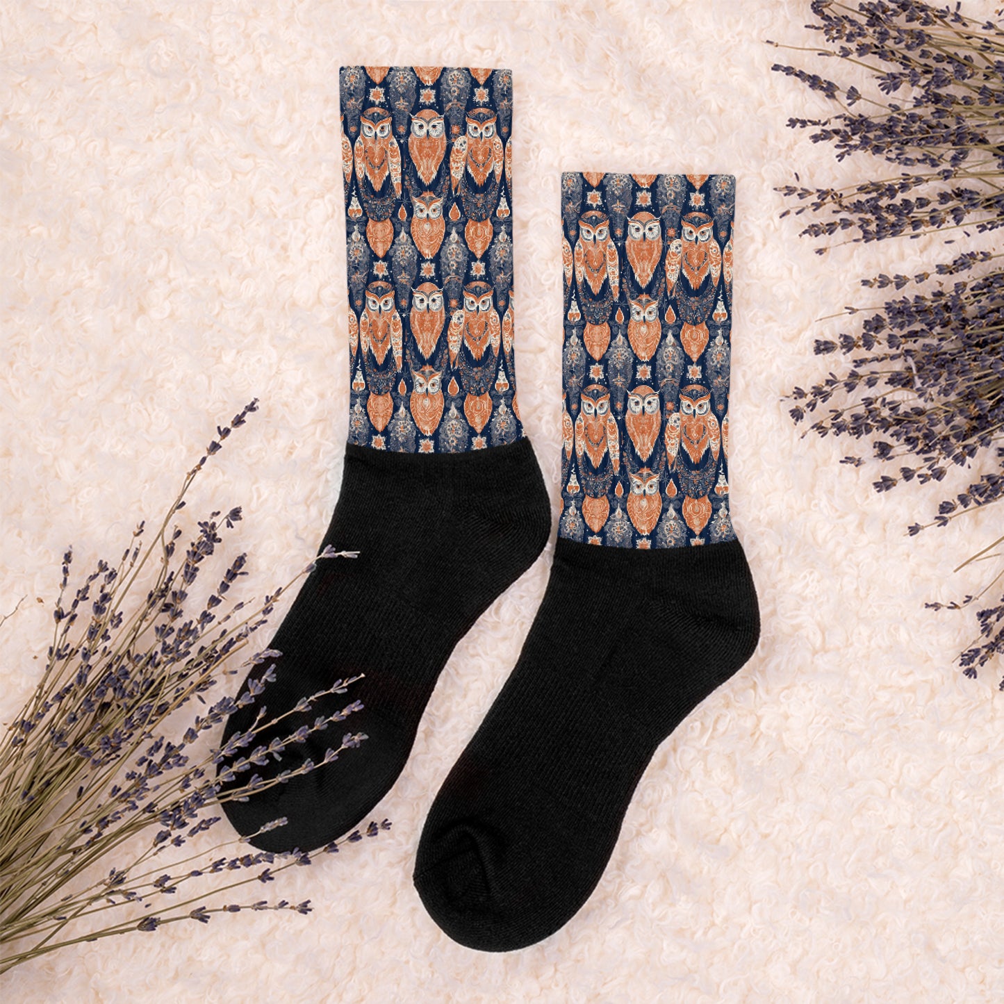 PGP Holiday Socks - Ivory Embers Print | Cushioned Comfort & Elegant Style
