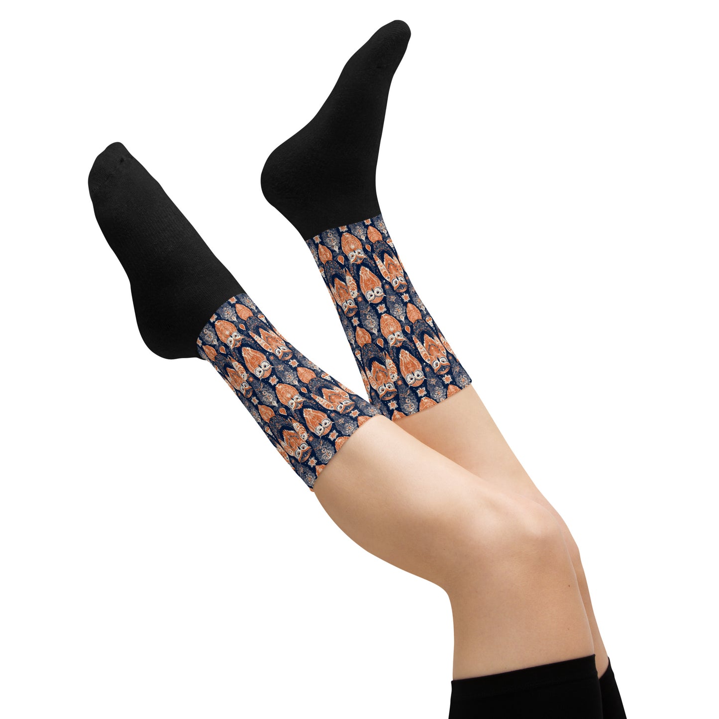 PGP Holiday Socks - Ivory Embers Print | Cushioned Comfort & Elegant Style