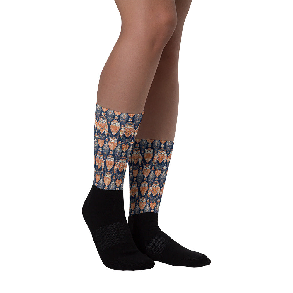 PGP Holiday Socks - Ivory Embers Print | Cushioned Comfort & Elegant Style