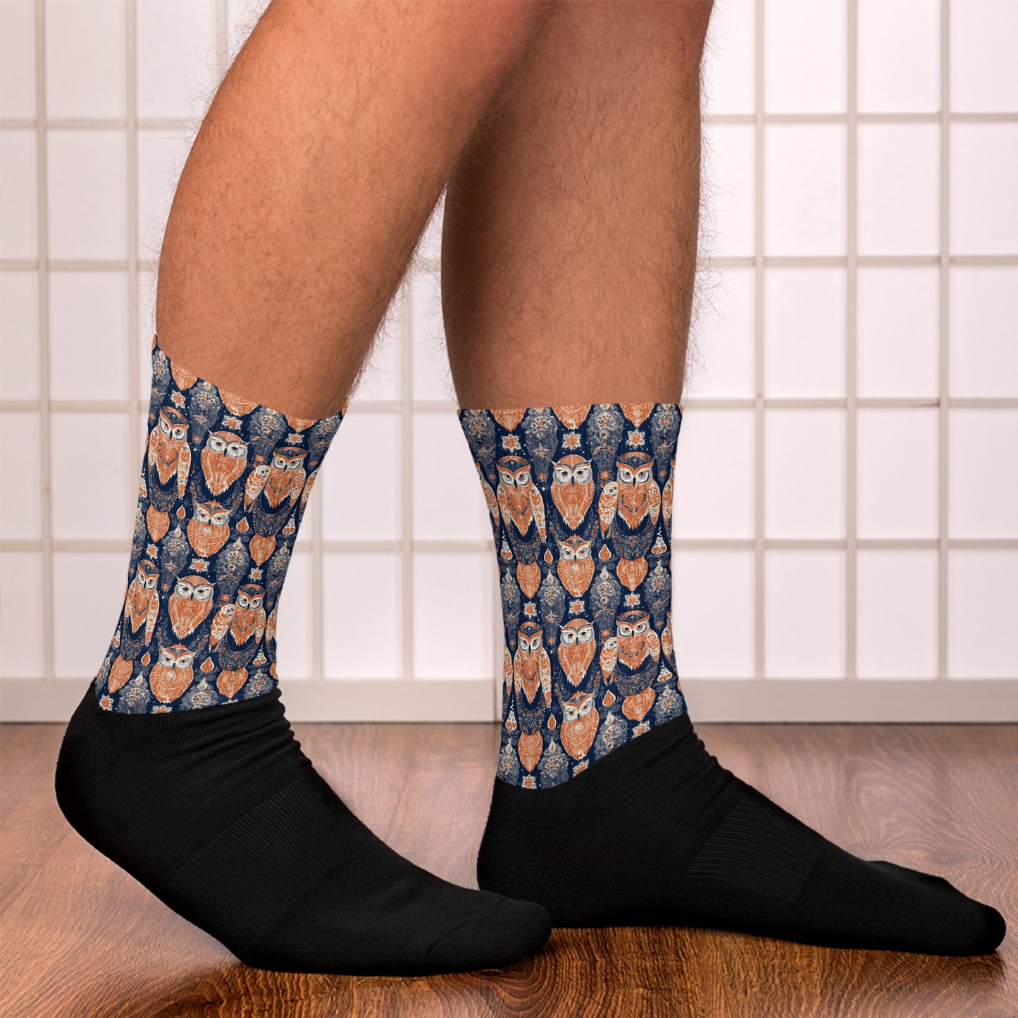 PGP Holiday Socks - Ivory Embers Print | Cushioned Comfort & Elegant Style
