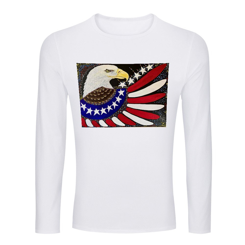 Margeaux 1776 Men's White Basic Comfort Crew Long Sleeve T-Shirt – Classic Cotton Style PGP Holiday