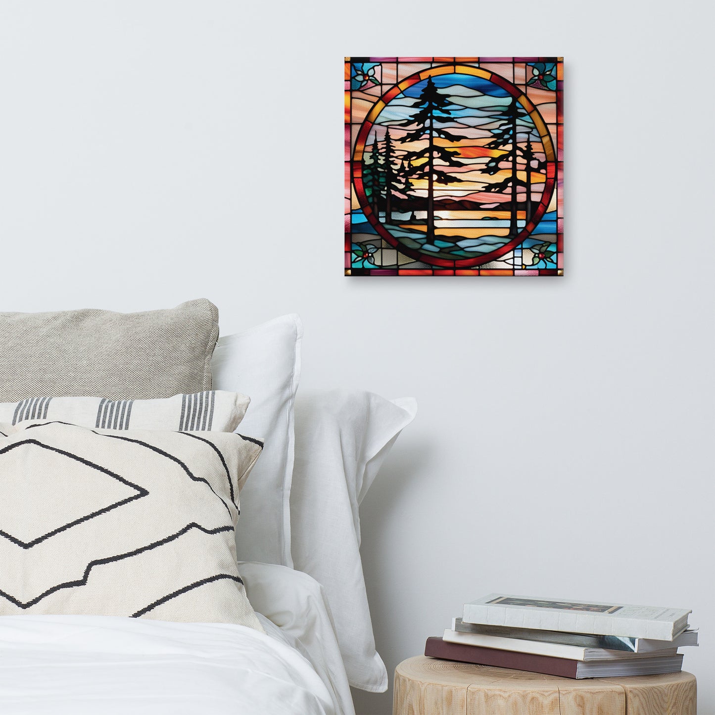Canvas Stained Glass Fusion Art Print – Hemlock Holiday