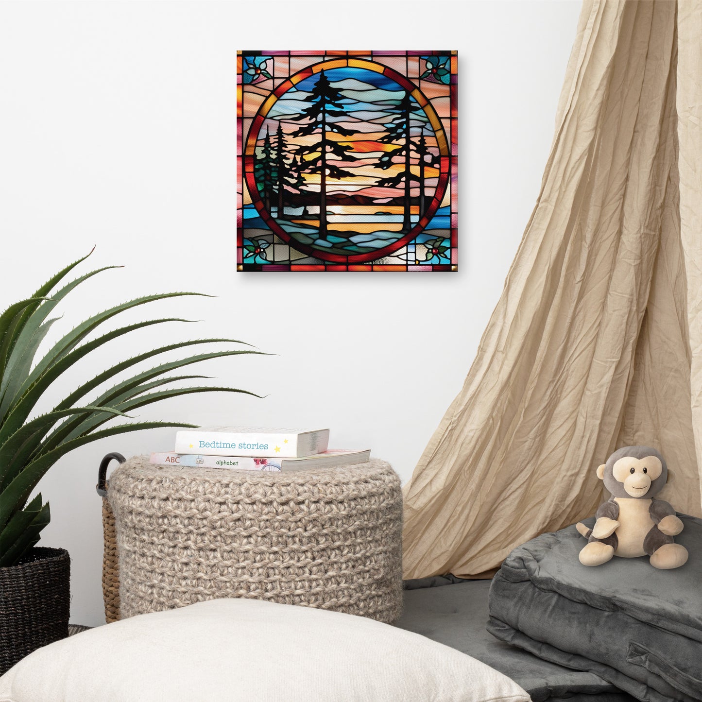 Canvas Stained Glass Fusion Art Print – Hemlock Holiday