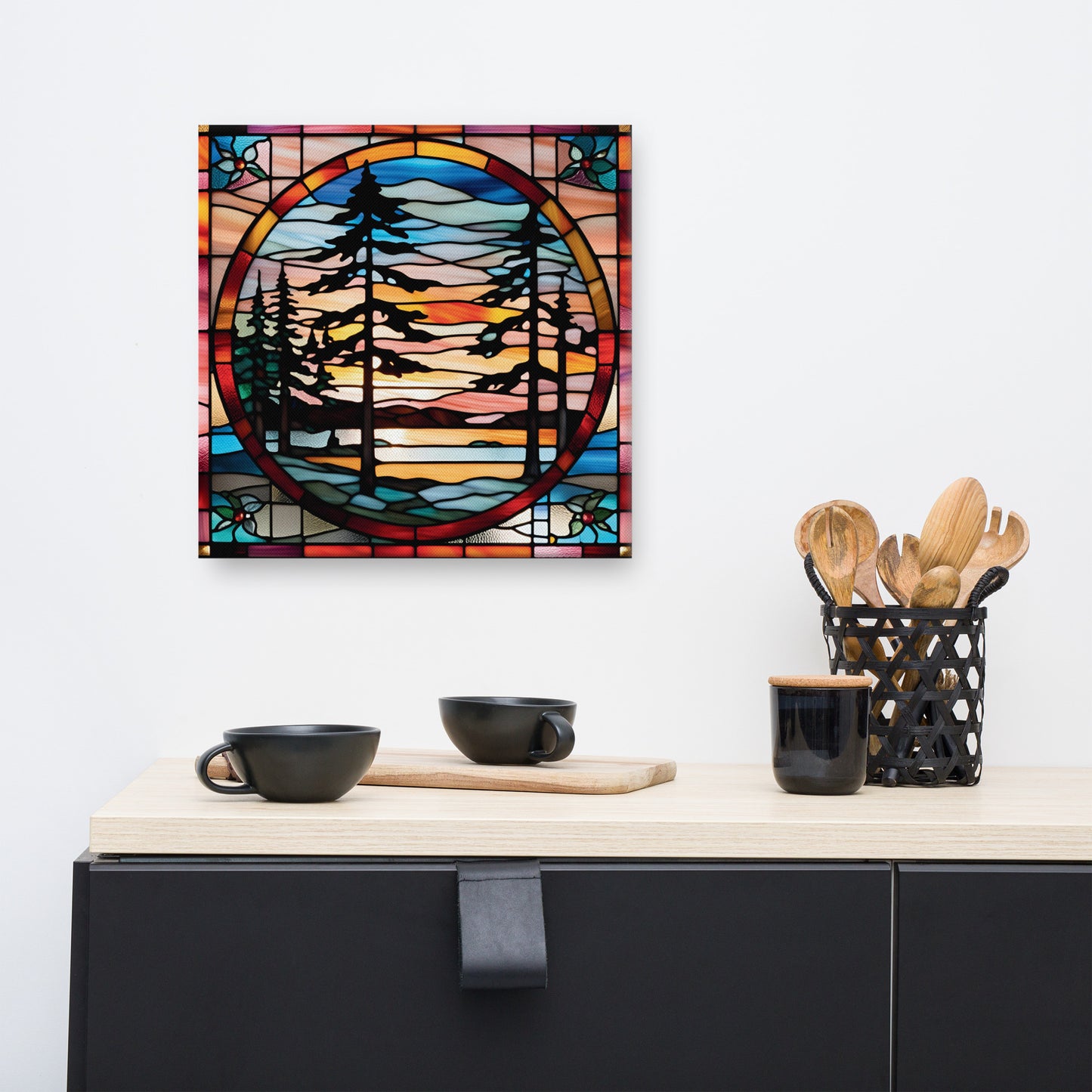 Canvas Stained Glass Fusion Art Print – Hemlock Holiday