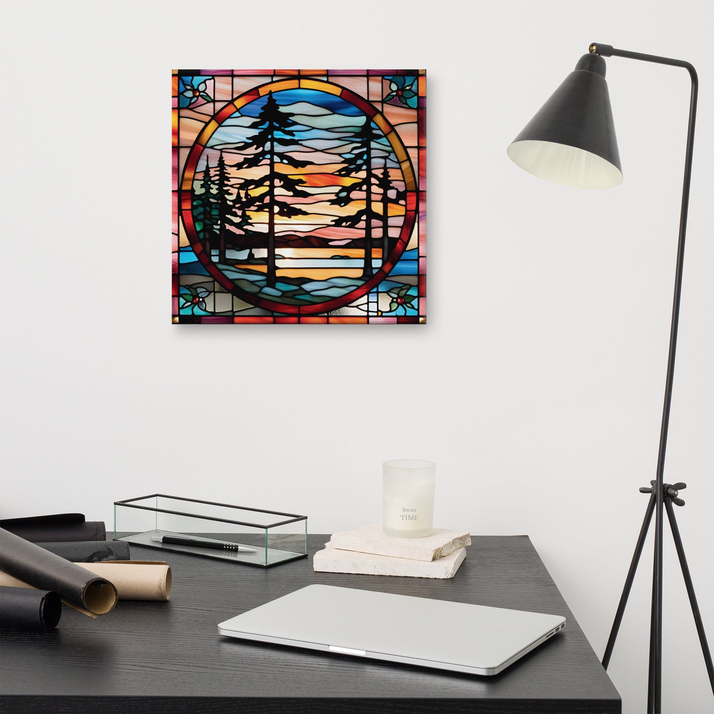 Canvas Stained Glass Fusion Art Print – Hemlock Holiday