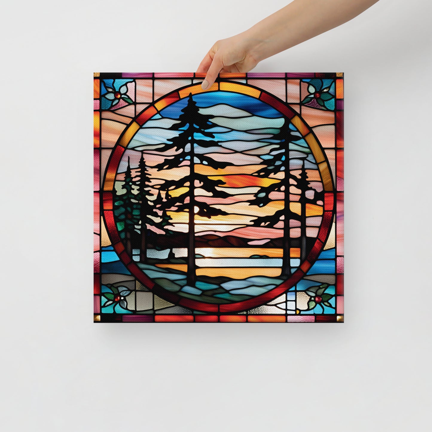 Canvas Stained Glass Fusion Art Print – Hemlock Holiday