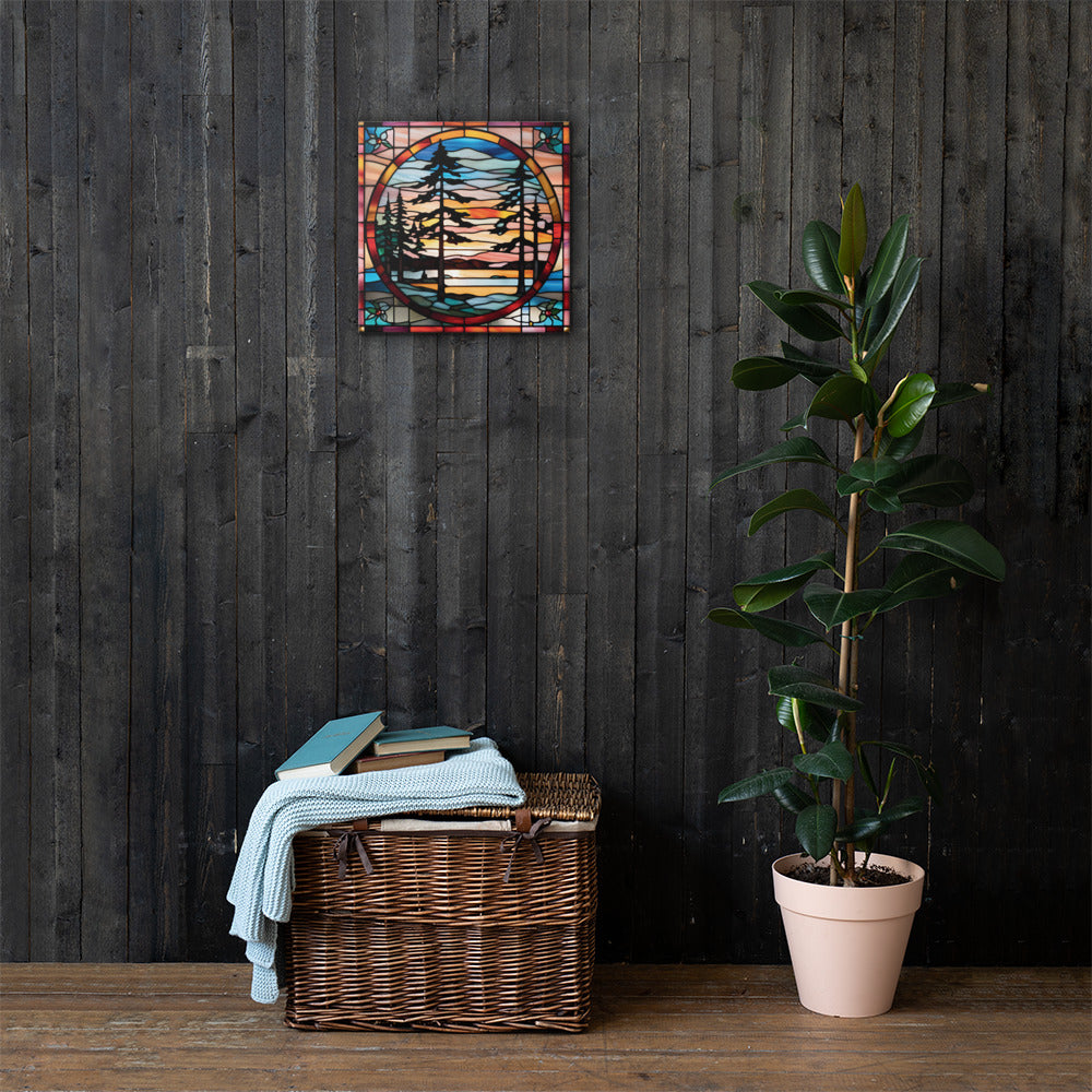 Canvas Stained Glass Fusion Art Print – Hemlock Holiday