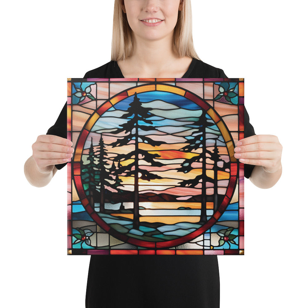 Canvas Stained Glass Fusion Art Print – Hemlock Holiday