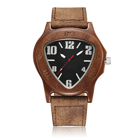 Men's Triangle Wooden Watch Modern American Design | Perfect Father's Day Gift