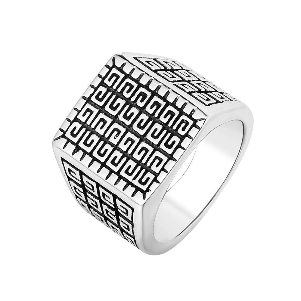 PGP Holiday | Square Simple Strong Mens Titanium Steel Ring