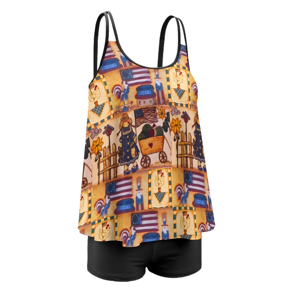 Suzanne Independence Day Plus Size Two-Piece Bathing Suit – Confident Swim Style by PGP Holiday