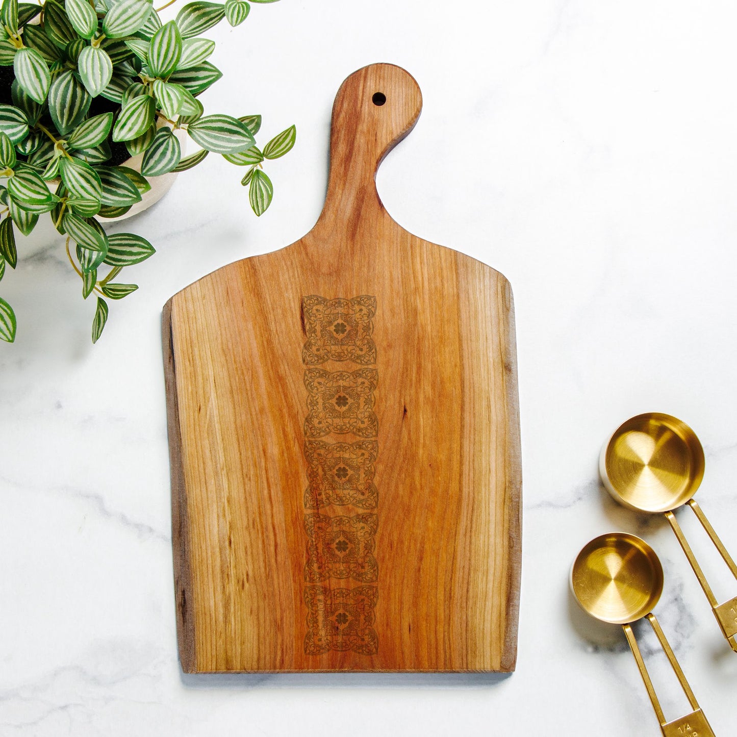 Good Luck Live Edge Artisan Cherry Wood Serving Board