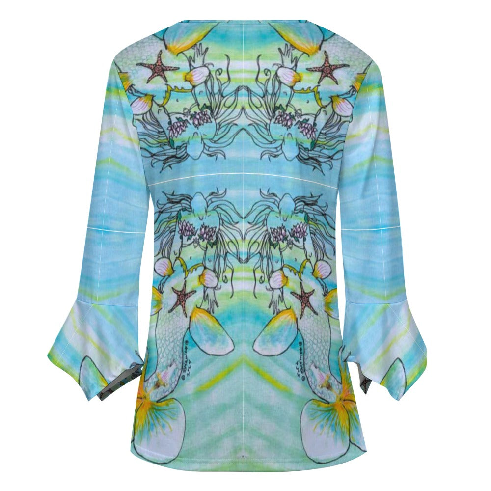 PGP Holiday Rochelle Ruched Petal Sleeve Blouse