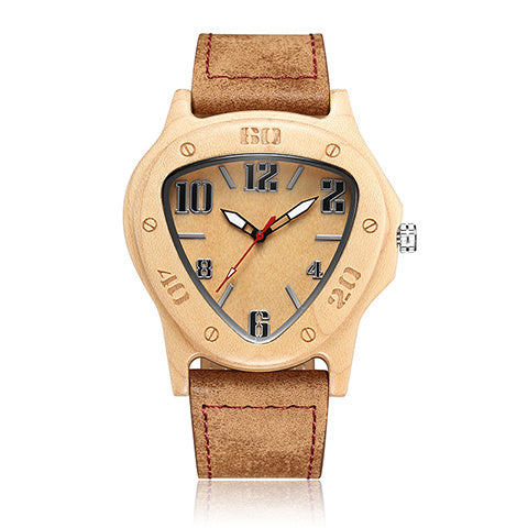 Men's Triangle Wooden Watch Modern American Design | Perfect Father's Day Gift